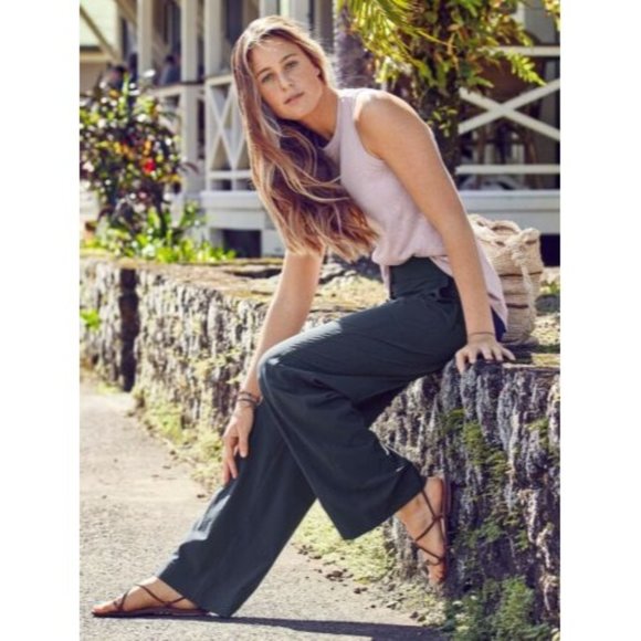 Athleta Pants - Athleta Chelsea Wide Leg Pants Black Size 4 Lounge Athleisure